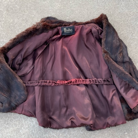 Vintage RARE Mindlin’s Auburn Mink Fur Bat Wing Cape Coat - Picture 4 of 10